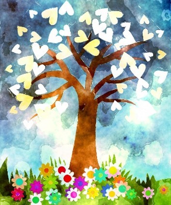 Generosity Campaign (drawing of tree with hearts as leaves)